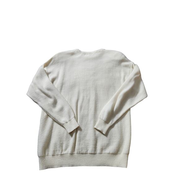 L'eau Vive Women's Timeless Retro Boho Wool Blend Minimalist Crochet Sweater L - Picture 4 of 4